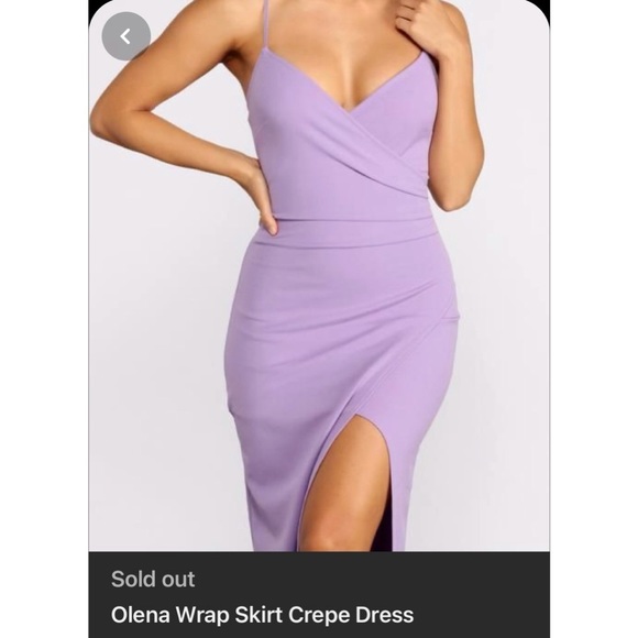 Windsor Dresses & Skirts - NEVER WORN + TAGS ON — WINDSOR Olena Wrap Skirt Crepe Dress in Violet - MEDIUM